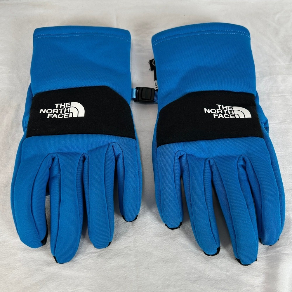 The North Face Etip Gloves Blue Black Touchscreen Fleece Lined Medium Unisex